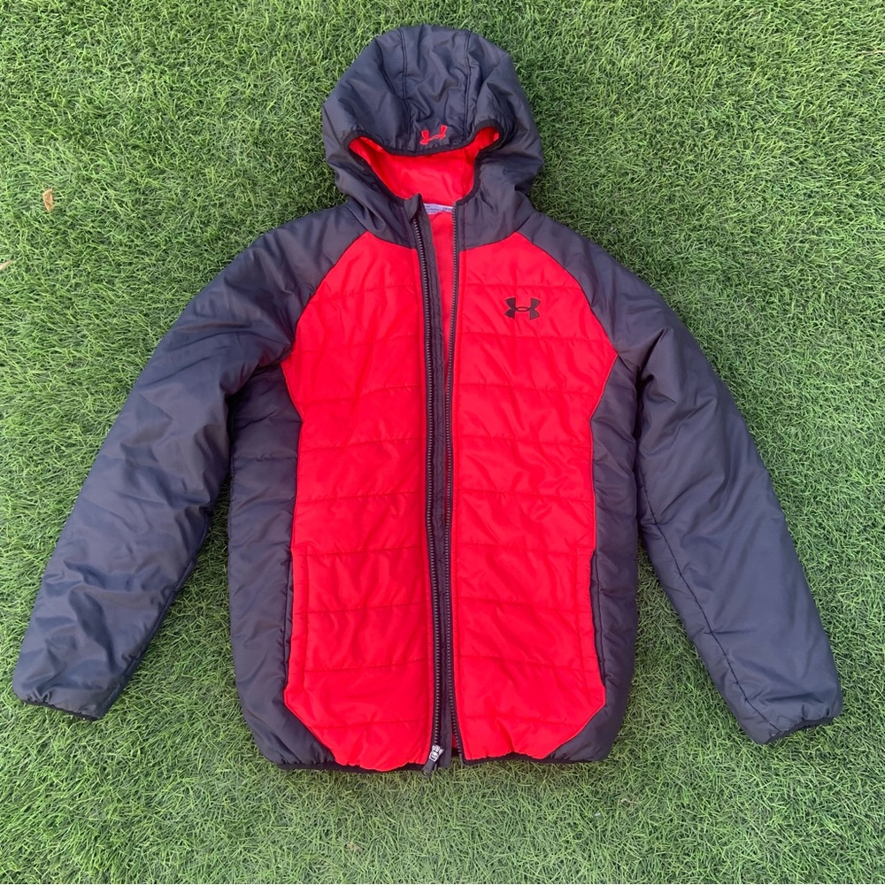 Under Armour Youth Puffer Jacket Large with Hood Hooded